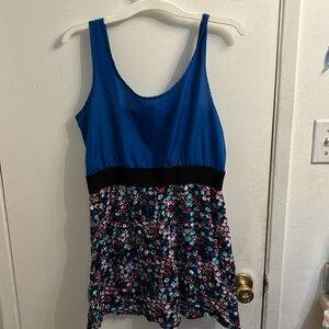 Blue Floral Medium Forever 21 Dress, Worn 2010s, made in china